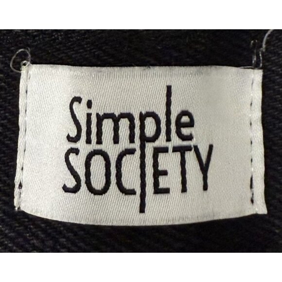 Simple Society Womens Faux Crystal Embellished Black Jeans Size 9/29 Raw Hem - Picture 5 of 7